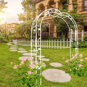 Metal Garden Arch Garden Arbor Trellis Climbing Plants Support Rose Arch Cream White