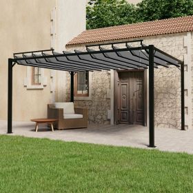 Gazebo with Louvered Roof 9.8'x13.1' Anthracite Fabric and Aluminum