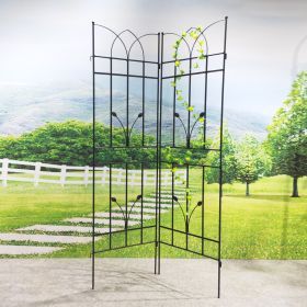 4 Pack Metal Garden Trellis 71" x 17.7" Rustproof Trellis for Climbing Plants Outdoor Flower Support Black