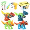 Take Apart Dinosaur Toys DIY Dinosaur Construction Building Block Assembly Toys with Electric Drill for Kids 3 to 7 Year Old