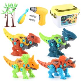 Take Apart Dinosaur Toys DIY Dinosaur Construction Building Block Assembly Toys with Electric Drill for Kids 3 to 7 Year Old