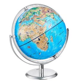 VEVOR Educational Globe for Kids, 10 in/254 mm, Interactive AR World Globe with AR Golden Globe APP LED Night Lighting 720° Rotation