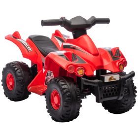 Qaba Kids ATV, 6V 4 Wheeler Kids Quad Car, Battery Powered Electric Ride on Toy with Music for Boys & Girls Ages 2-6 Years, Red