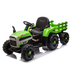 Ride on Tractor with Trailer,24V Battery Powered Electric Tractor Toy, 200w*2motor 1.86-4.97MPH/Remote Control,electric car for kids