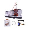 [Do Not Sell on Amazon]Glarry GV200 4/4 Classic Solid Wood Violin Case Bow Violin Strings Rosin Shoulder Rest Electronic Tuner