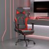 Gaming Chair with Footrest Black and Red Faux Leather