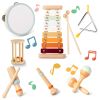 8Pcs Toddler Musical Toys Wooden Montessori Musical Instruments with Xylophone Tambourine Maracas for Boys Girls Aged 3 4 5 Years Old