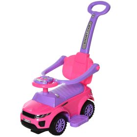 Aosom 3 In 1 Push Cars for Toddlers Kid Ride on Push Car Stroller Sliding Walking Car with Horn Music Light Function Secure Bar Ride on Toy for Boy Gi