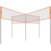 VEVOR 4-Way Volleyball Net, Adjustable Height Badminton Net Set for Backyard Beach Lawn, Outdoor Portable Volleyball Net with Carrying Bag
