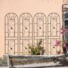 4 Pack Metal Garden Trellis 86.7" x 19.7" Rustproof Trellis for Climbing Plants Outdoor Flower Support Peacock Style Black