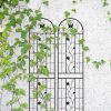 2 Pack Metal Garden Trellis 86.7" x 19.7" Rustproof Trellis for Climbing Plants Outdoor Flower Support Black