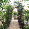 Metal Garden Arch with Plant Pot Garden Arbor Trellis Climbing Plants Support Rose Arch Black