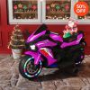12V Kids Ride on Motorcycle, Battery Powered Electric Motorcycle for Kids, Ride on Toy with LED Light Wheels, MP3, Bluetooth, two wheels,Pink