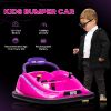 Aosom 12V Toddler Bumper Car with Remote Control, 360° Rotation Kids Electric Ride-On Toy, Twins Motor, Colorful LED Lights, 3 Songs