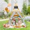 Triangle Hideaway Playhouse with Removable Chalkboard for Indoor and Outdoor