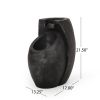 Weather Resistant Floor Fountain with Light, Multi-Gray