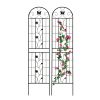2 Pack Metal Garden Trellis 86.7" x 19.7" Rustproof Trellis for Climbing Plants Outdoor Flower Support Black