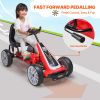 VEVOR Go Kart 4 Wheel Pedal Ride On Toy for Kids Adjustable Seat Hand Brake Red
