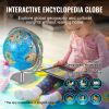 VEVOR Educational Globe for Kids, 10 in/254 mm, Interactive AR World Globe with AR Golden Globe APP LED Night Lighting 720° Rotation