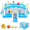 Multifunctional Jump 'n Slide Inflatable Bouncer for Kids Complete Setup with Blower - 198" x 180" Play Area - 96" Tall