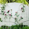 2 Pack Metal Garden Trellis 71" x 19.7" Rustproof Trellis for Climbing Plants Outdoor Flower Support Cream White