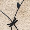 2 Pack Metal Garden Trellis 86.7" x 19.7" Rustproof Trellis for Climbing Plants Outdoor Flower Support Dragonfly Deco Black