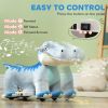 Qaba 6V Kids Electric Ride on Animal, Battery Powered Tyrannosaurus Ride on Toy, with Music Forward, PU Wheels, Foot Pedal