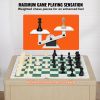 VEVOR Tournament Chess Set, 20 Inch Roll-Up Beginner Chess Board, Foldable Silicone Chess Game with Plastic Weighted Chess Pieces & Storage Bag