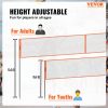 VEVOR 4-Way Volleyball Net, Adjustable Height Badminton Net Set for Backyard Beach Lawn, Outdoor Portable Volleyball Net with Carrying Bag
