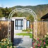 Metal Garden Arch Garden Arbor Trellis Climbing Plants Support Rose Arch Cream White