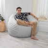 Jaxx Saxx 5 Foot Large Bean Bag w/ Removable Cover, Mondo Fur - Grey