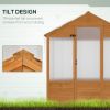 6' x 4' x 7' Polycarbonate Greenhouse,, Hobby Greenhouse with Lockable Door, Level 5 Wind Resistant Wooden Frame, Rustic Brown