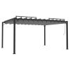 Gazebo with Louvered Roof 9.8'x13.1' Anthracite Fabric and Aluminum