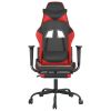Gaming Chair with Footrest Black and Red Faux Leather
