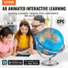 VEVOR Educational Globe for Kids, 10 in/254 mm, Interactive AR World Globe with AR Golden Globe APP LED Night Lighting 720° Rotation