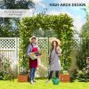 Garden Arch Trellis, 8 FT Tall Metal Plant Trellis Support with Climbing Net, Cucumber Trellis for Climbing Plants