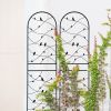 2 Pack Metal Garden Trellis 71" x 19.7" Rustproof Trellis for Climbing Plants Outdoor Flower Support Bird Deco Black