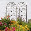 4 Pack Metal Garden Trellis 86.7" x 19.7" Rustproof Trellis for Climbing Plants Outdoor Flower Support Brown