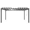 Gazebo with Louvered Roof 9.8'x13.1' Anthracite Fabric and Aluminum