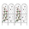 4 Pack Metal Garden Trellis 71" x 19.7" Rustproof Trellis for Climbing Plants Outdoor Flower Support Dragonfly Deco Black