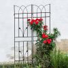 2 Pack Metal Garden Trellis 71" x 17.7" Rustproof Trellis for Climbing Plants Outdoor Flower Support Black