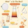 8Pcs Toddler Musical Toys Wooden Montessori Musical Instruments with Xylophone Tambourine Maracas for Boys Girls Aged 3 4 5 Years Old