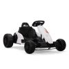 Electric GoKart Pro, Kids Racing Car, Outdoor Ride On Toy with MP3 for Kids Aged 4-16, Black and White