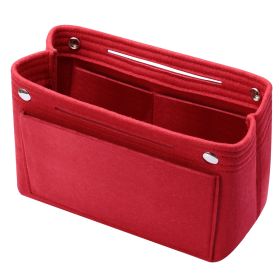 Felt Handbag Insert Organizer Purse Tote Shaper Bag in Bag Cosmetic Bag Handbag Purse Organizer (option: Red)