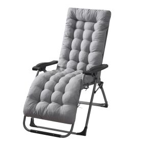 66.92x22.04in Thickened Chaise Lounger Cushion Recliner Rocking Chair Sofa Mat Deck Chair Cushion (option: Grey)