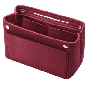 Felt Handbag Insert Organizer Purse Tote Shaper Bag in Bag Cosmetic Bag Handbag Purse Organizer (option: RedWine)