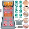 Full Body Electric Massage Mat with Heat Vibration Massage Pad Cushion Back Massage Mattress Chair Pad with Neck Massage Pillow with 10 Vibration Moto