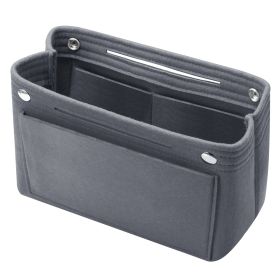 Felt Handbag Insert Organizer Purse Tote Shaper Bag in Bag Cosmetic Bag Handbag Purse Organizer (option: Gray)
