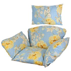 Egg Chair Cushion Hanging Basket Seat Cushion Thicken Soft Egg Swing Chair Pad Hanging Egg Chair Cushion with Headrest (option: Blue)