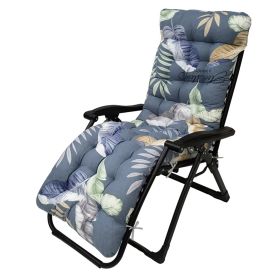 67x22in Chaise Lounger Cushion Recliner Rocking Chair Sofa Mat Deck Chair Cushion (option: Blue MultiLeaf)